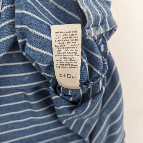 Rag & Bone / Jean Women's Small The Bowery Blue Indigo White Stripe Pocket Tank - Picture 9 of 9